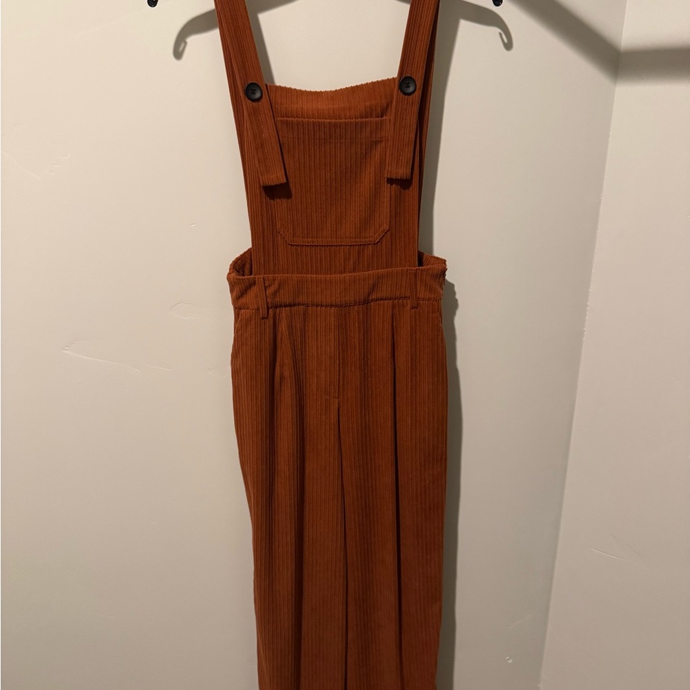 Women's Corduroy Jumpsuit in Rust